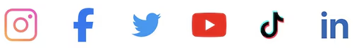Instagram, TikTok, YouTube, X, Facebook, LinkedIn